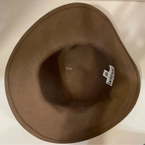 Betmar New York Brown 100% Wool Hat With Bow OS - Picture 6 of 9